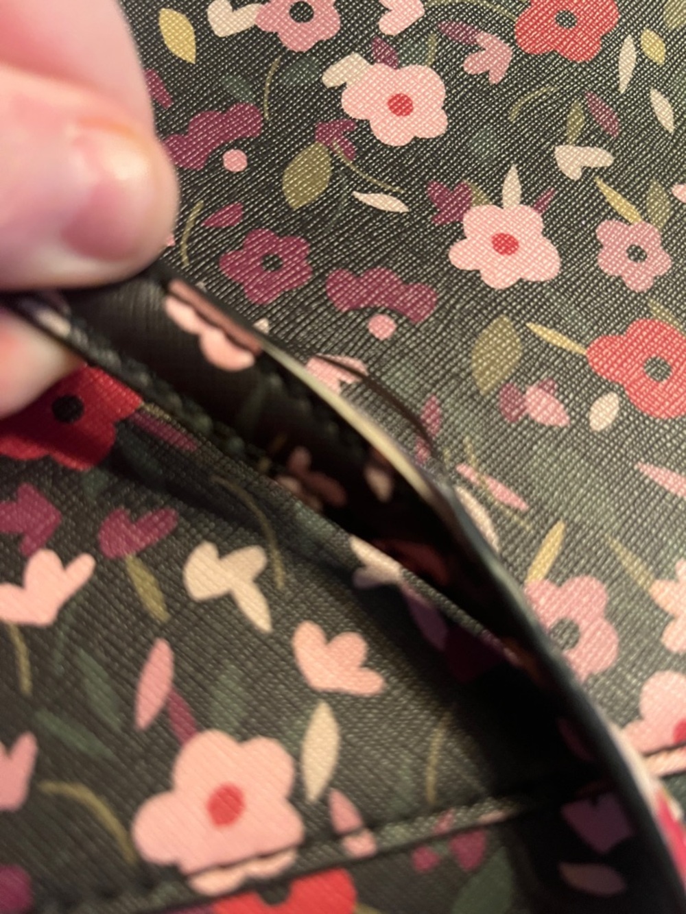 kate spade Floral Crossbody Bag in Black, Pink & Red - Picture 5 of 10